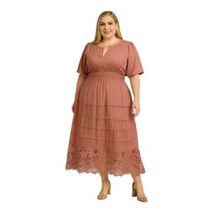 Chic Dusty Rose Midi Dress